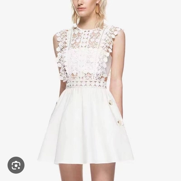 Self Portrait White Lace Mini Dress 10 - Picture 11 of 11